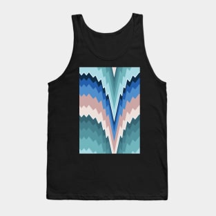 Bargello flame stitch scallops blue and green Tank Top